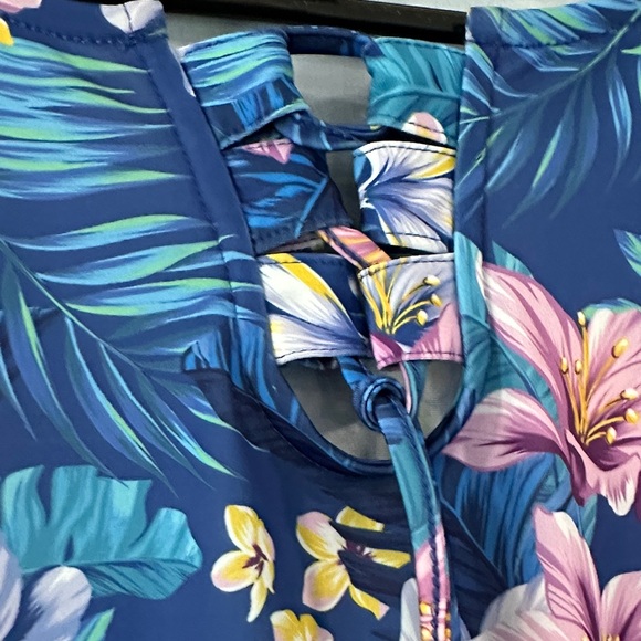 Caribbean Joe Blue Floral Dress size S mini - Picture 3 of 8